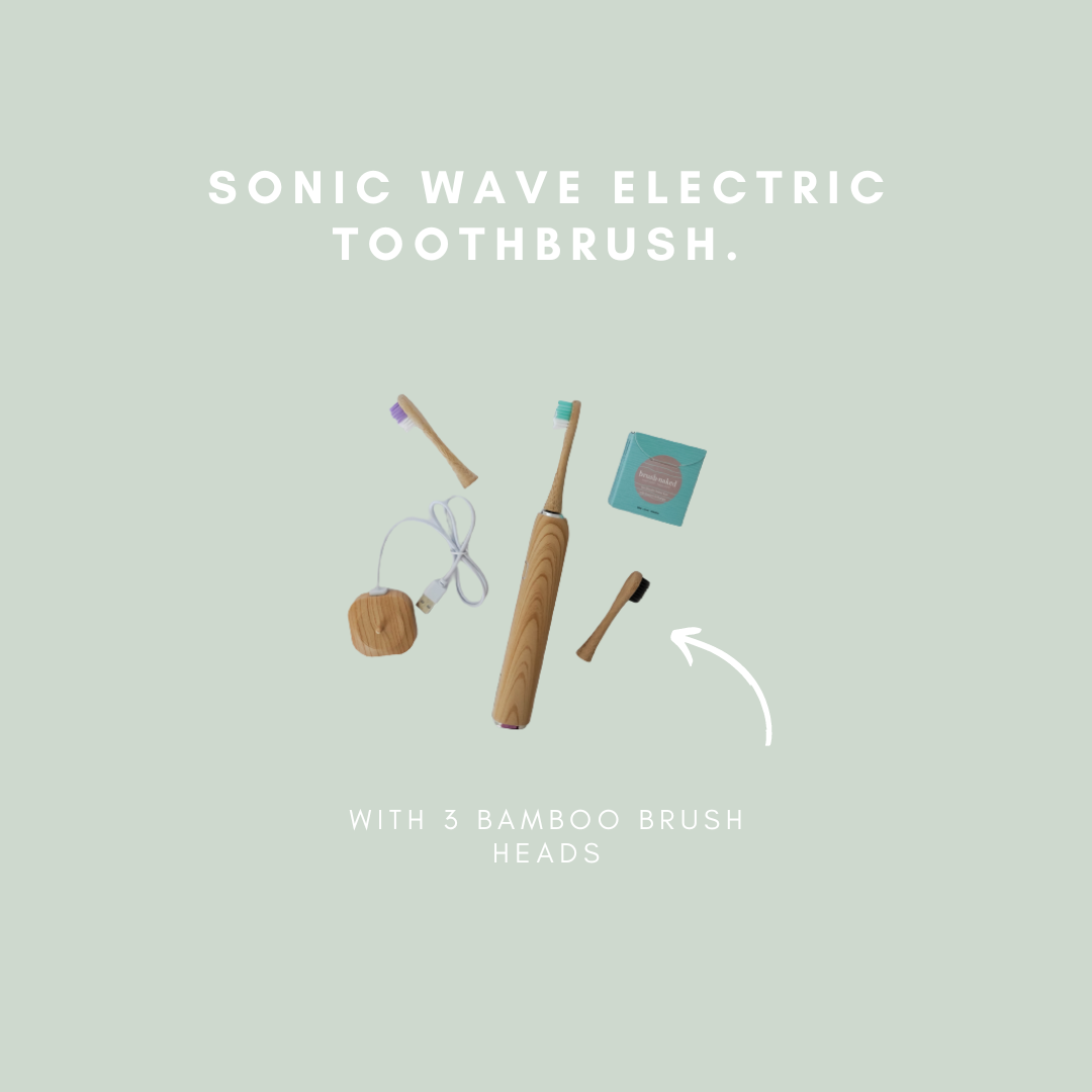 Sonic Electric Toothbrush & 3 Bamboo Toothbrush Heads