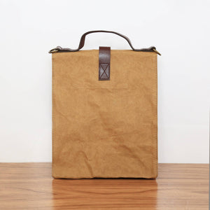 Paper Leather Retro Messenger Lunch Bag