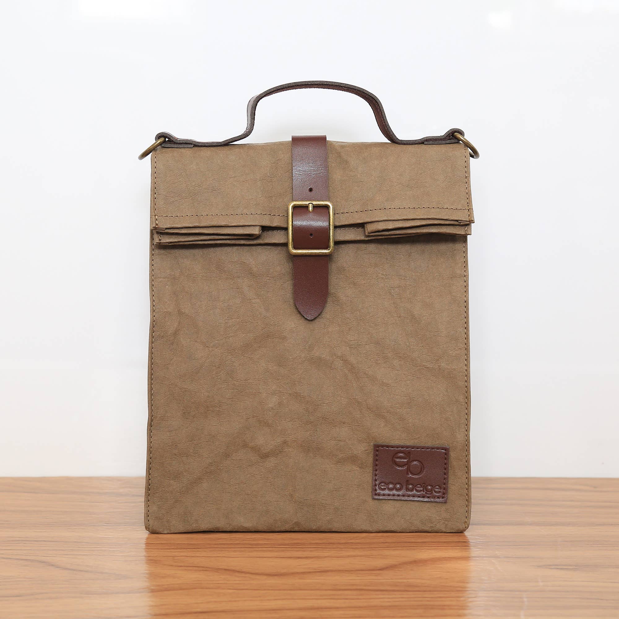Paper Leather Retro Messenger Lunch Bag