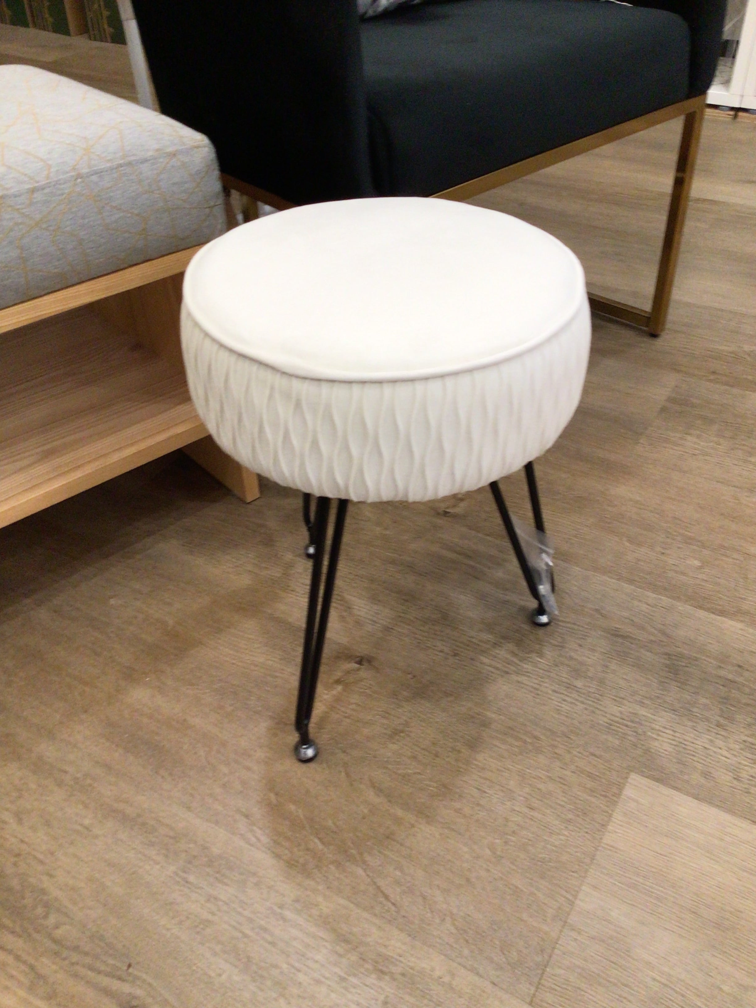 White “Velvet” Stool