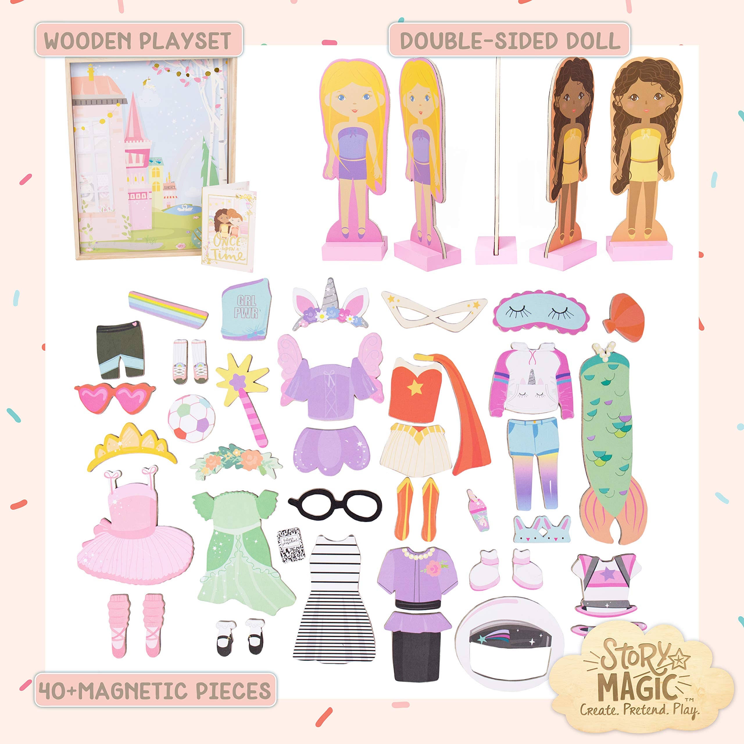 Magnetic Wooden Dress - Up Doll