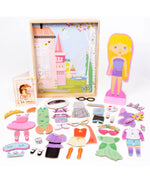 Load image into Gallery viewer, Magnetic Wooden Dress - Up Doll
