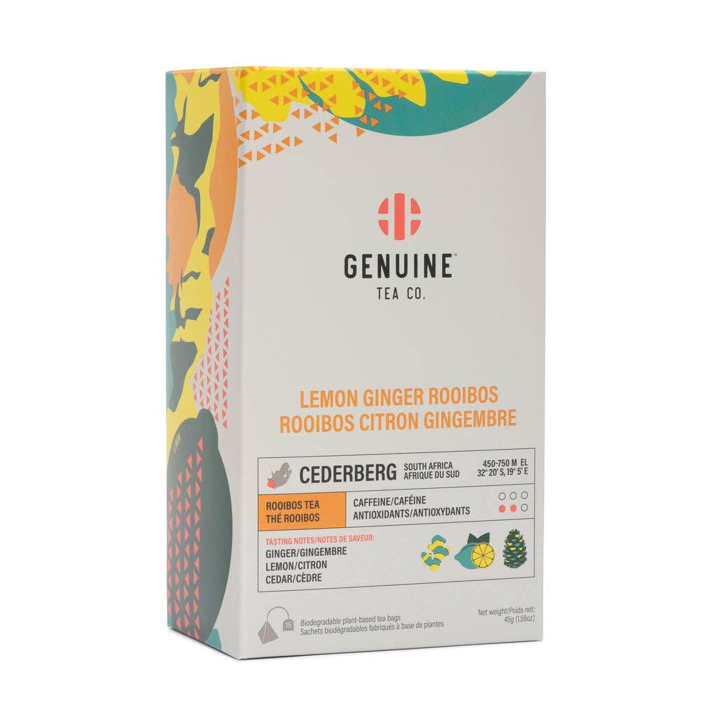 Pyramid Tea Bags - Lemon Ginger Rooibos Herbal Tea