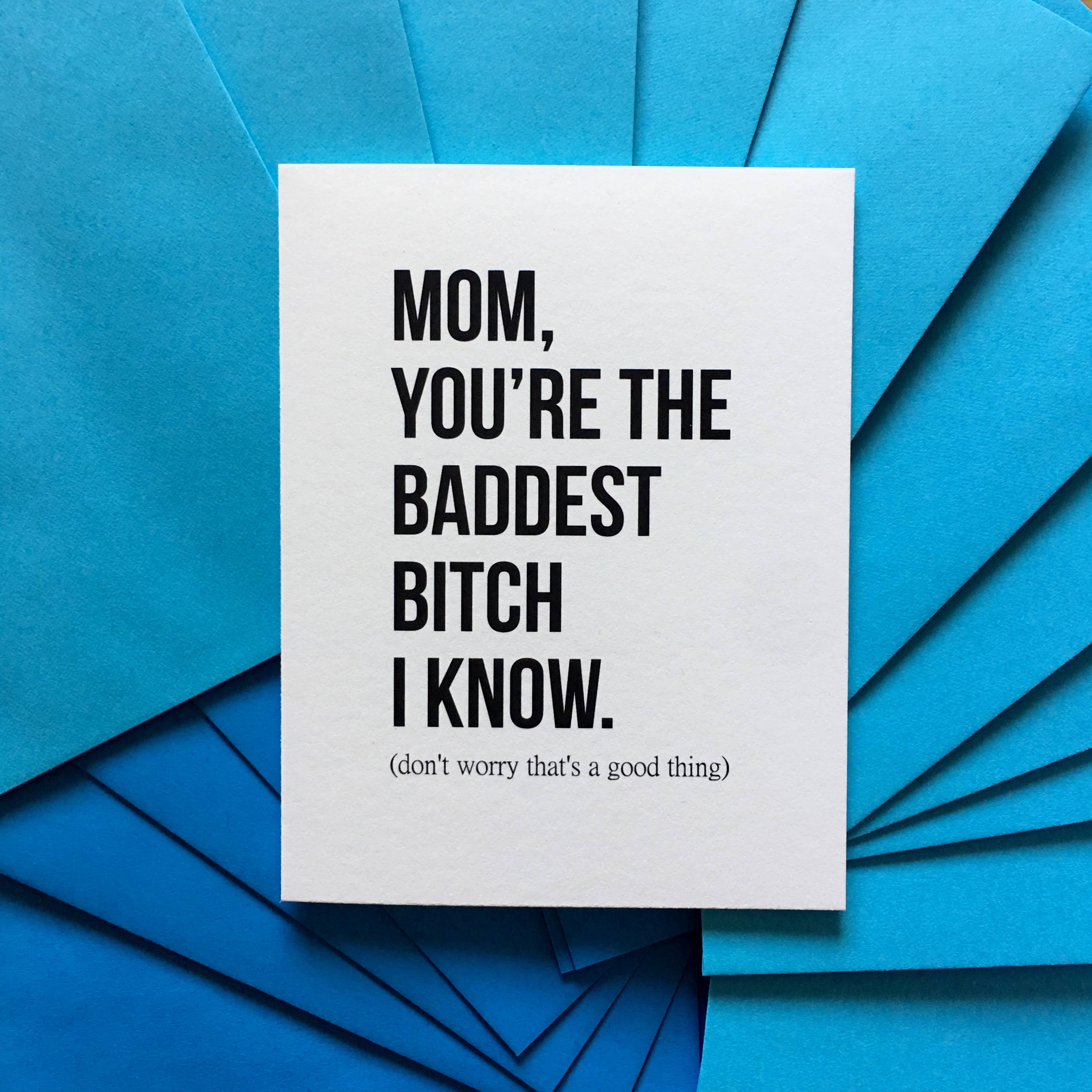 Top Hat and Monocle - Funny Mothers Day Card - Baddest Bitch Mom Card