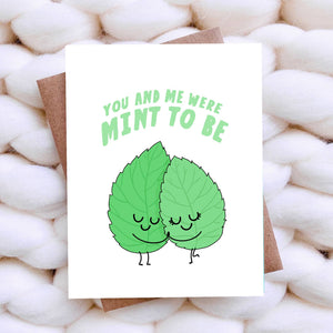 Top Hat and Monocle - You and Me Mint to Be Valentines Day Card Anniversary Card