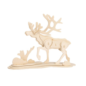 3D Wooden Puzzle: Reindeer