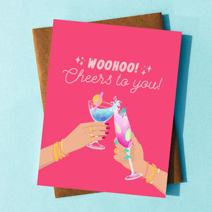 Top Hat and Monocle - Cheers to You Congratulations Card