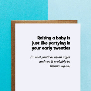 Top Hat and Monocle - Just like partying - Funny Expecting New Baby Card