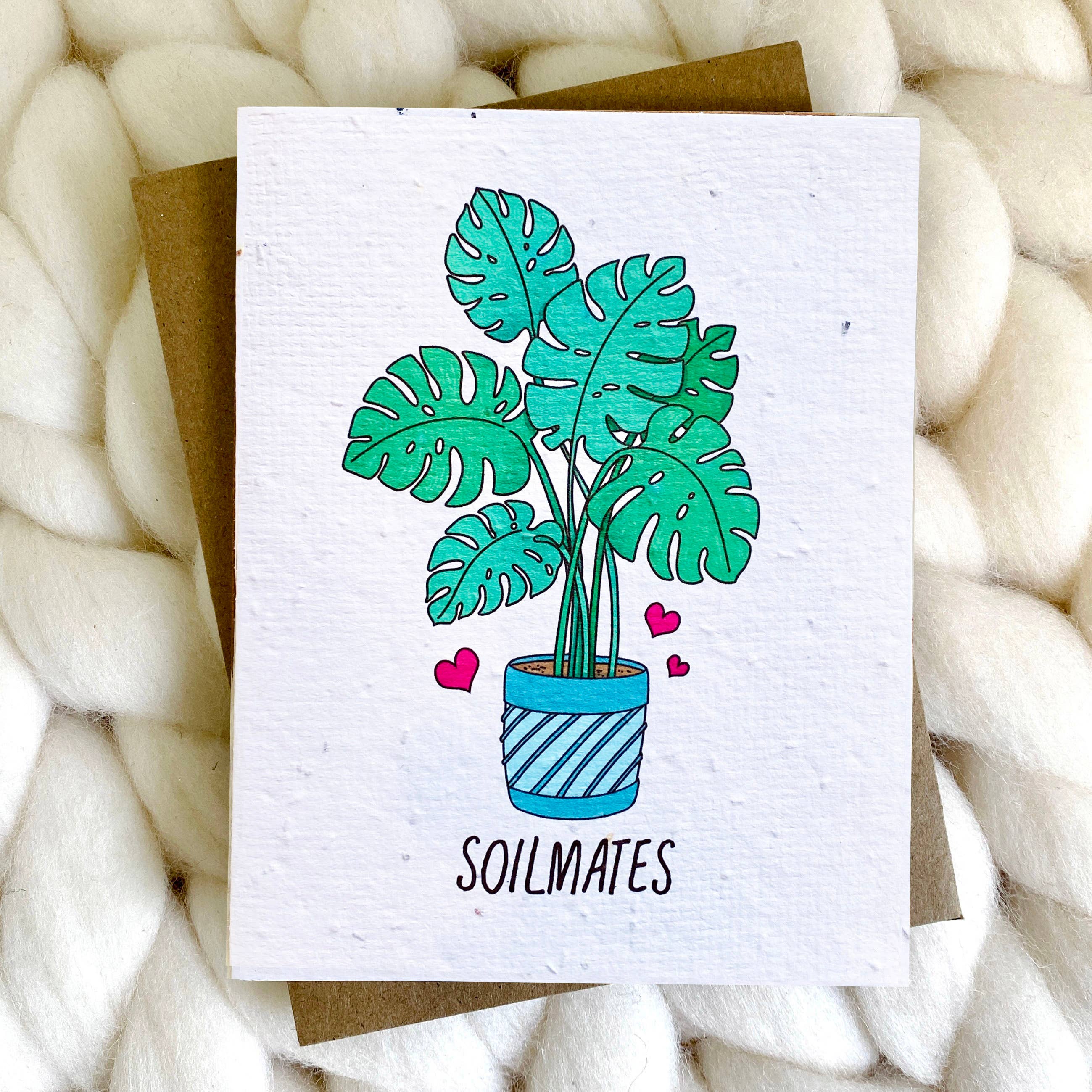 Top Hat and Monocle - Soilmates Plantable Seed Paper Valentine / Anniversary Card
