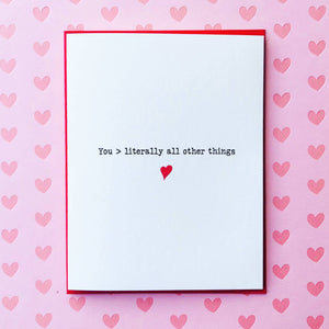 Top Hat and Monocle - You vs All Other Things Valentine Love Card