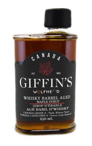Whiskey Barrel Maple Syrup Giffin’s 250 ml Glass Growler