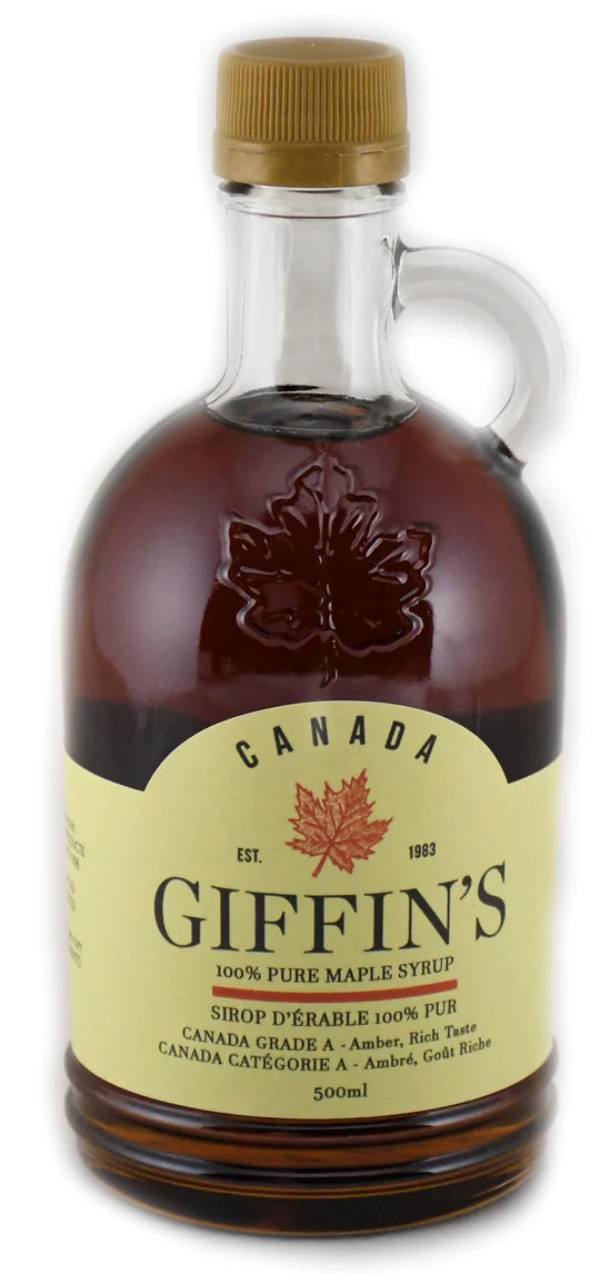 Giffin’s Maple Syrup 500 ml Glass Growler