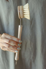 Load image into Gallery viewer, Dish Brush - white Teakwood + Agave Fiber
